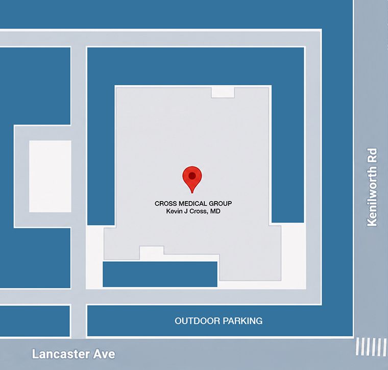 Enjoy ample parking for Cross Medical Group in Villanova.